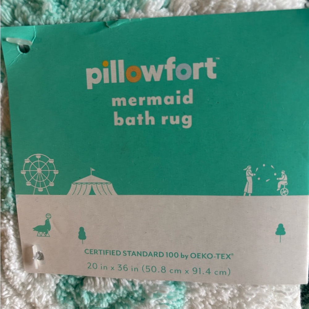 BRAND NEW PILLOWFORT MERMAID TAIL BATH RUG - Picture 6 of 10